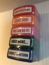 Set of Five Brand New Teacher School Pre-Inked Stampers