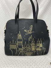 Loungefly Harry Potter Hogwarts Outline Satchel Bag Purse Hedwig Castle Black