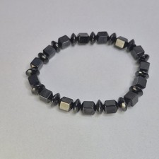 Magnetic Hematite Gemstone Bead Bracelet Natural Stone Jewellery Bangle