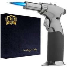 Elegant Dual Flame Torch with Ignition Lock - Unleash Your Culinary Creativity