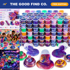 120 Pack Colorful Glitter Slime Kit for Kids 6 , Stretchy Sensory Putty Party Fa