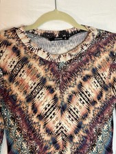 WKND SALE😁Annabelle Women's M SW Aztec Geometric 3/4 Sleeve stretch Dress 