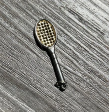 VINTAGE SILVER And Gold TONE TENNIS RACKET CHARM