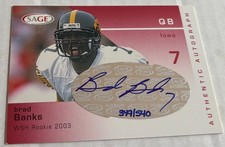 2003 Sage Brad Banks Rookie Autograph 349/540 Iowa Hawkeyes All-American