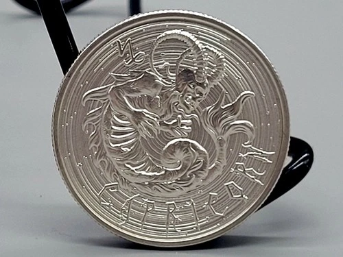 INTAGLIO MINT ZODIAC CAPRICORN SILVER BULLION ROUND .999 1 ONE TROY OZ PURE AG