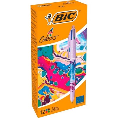 BIC 4-Farben-Kugelschreiber 4 Colours Hydro bunt, Schreibfarbe: blau, rot,...