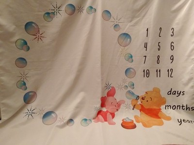 Baby Milestone Growth Background Photo Props Disney Baby Winnie Pooh 38 x 46