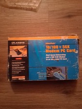 Linksys EtherFast 10/100 LAN Card 56K Modem PCMCIA Type II PCMPC100 RJ-45 V.90