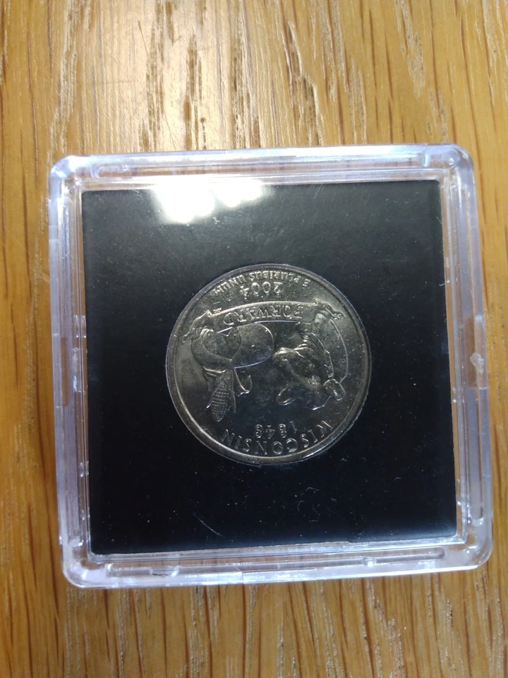 2004-D Wisconsin Quarter *ERROR* Extra Leaf Low. Circulated (1) - Image 3 of 4
