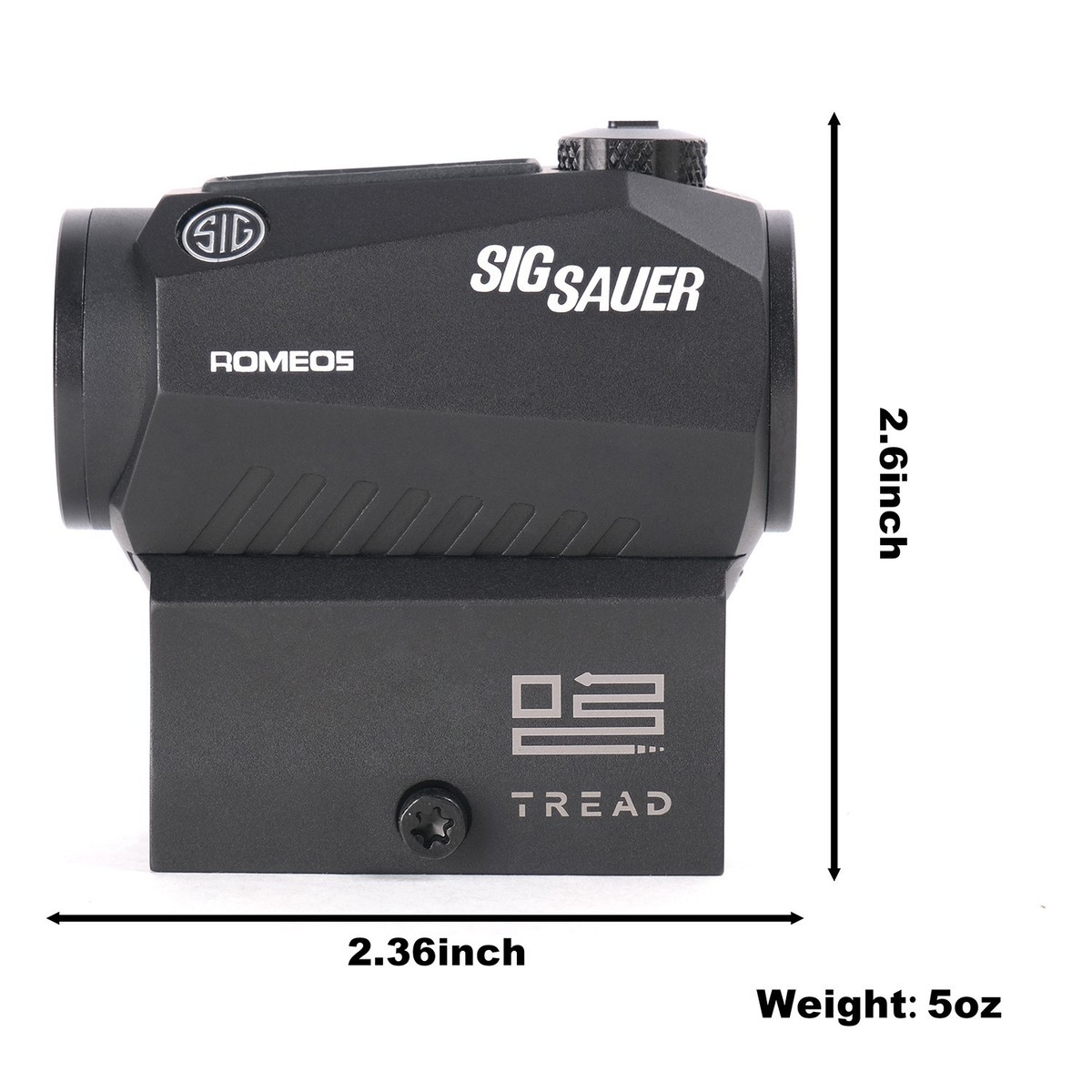 SIG SAUER ROMEO5 1x20mm TREAD 2 MOA Red Dot Sight - SOR52010