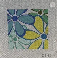 Amanda Lawford / Blue Daisies Handpainted Needlepoint Canvas 13ct D8133 8 x 8