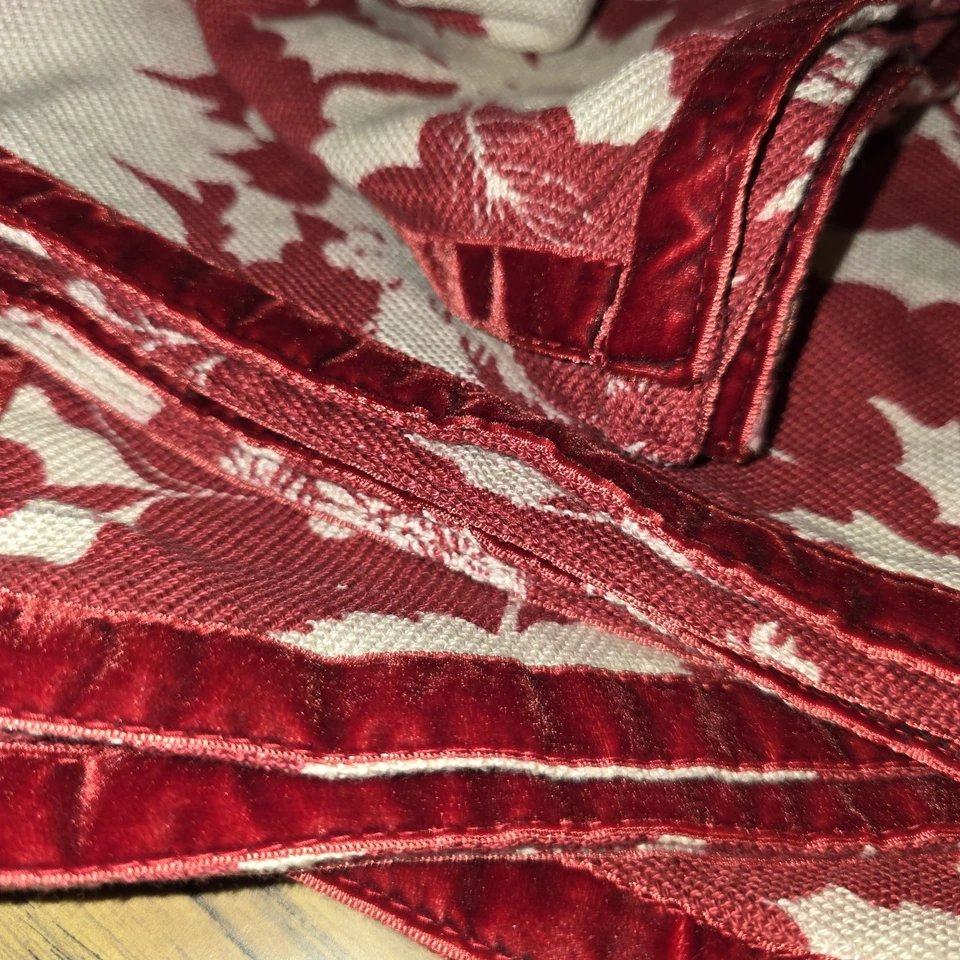 Tovaglioli da tavola LAUREN RALPH LAUREN 4 pezzi marrone Natale bordo velluto agrifoglio - Immagine 3 di 4