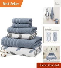 6 Piece Bath Towel Set   Bathroom Set with 2 Bath Towels, 2 Hand Towels, and ...
