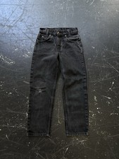 Vintage Kids Regular 7 Loose Fit 550 Levis Orange Tag Black Jeans Snap button