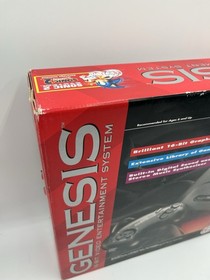 SEGA Genesis Model 2 Console System & Box Sonic Hedgehog 2 Bundle TESTED READ!!