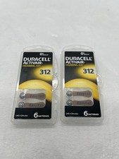 2X 6-pack Duracell Activair Hearing Aid Batteries Size: 312 Open Box, 05/2027