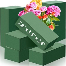 Floral Foam Blocks - 6 Pack Green Wet/Dry Florist Foam for Arrangements