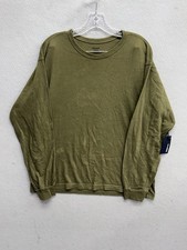 Buck Mason Men  s Olive Toughknit long sleeve 90s Boxy Tee size Medium New 