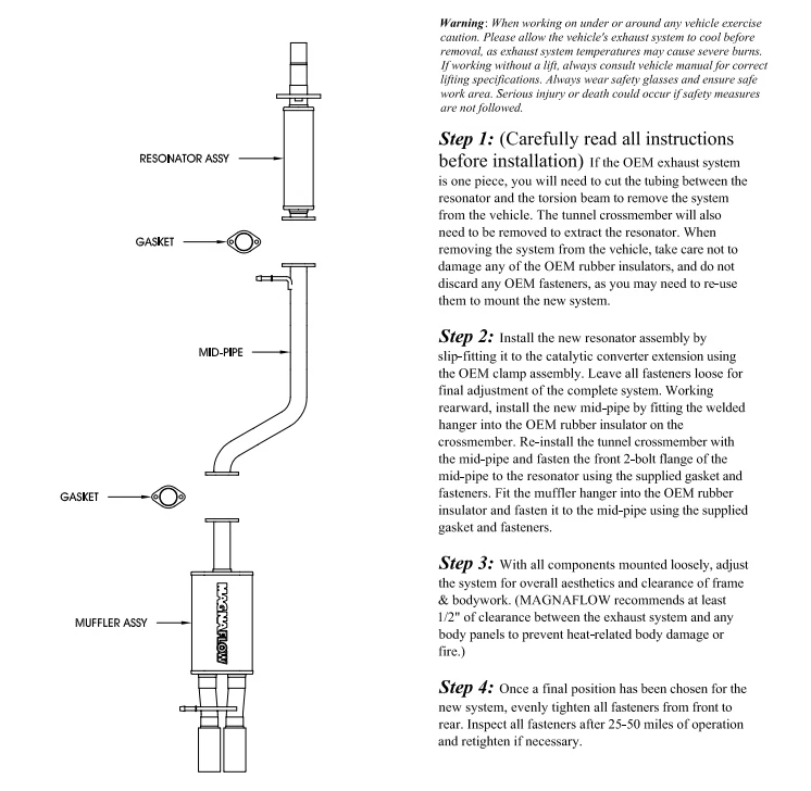 SISTEMA DE ESCAPE MAGNAFLOW 2002-2005 VW VOLKSWAGEN GTI 1.8T TURBO 2.8L VR6 CATBACK Foto 2 de 4