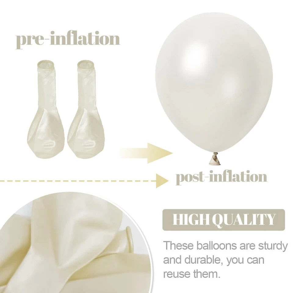 100 Blanc Ballon Nacré Ballon Baudruche Blanc Helium Latex 30cm pour MariageN... - Photo 3/4