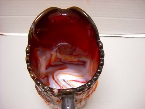 Vintage Imperial Glass Ruby Red Glass Slag End of Day Pitcher Raised Windmill - Picture 9 of 10