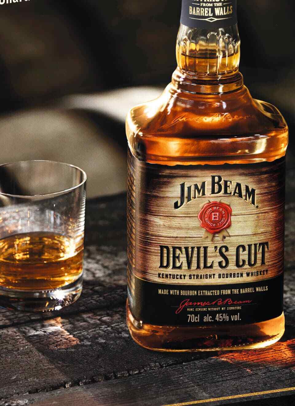 (30,93 EURl) Jim Beam Devils Cut Kentucky Straight Bourbon Whiskey 0,7 L