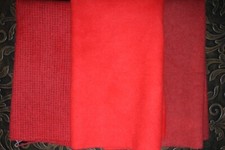 Hand Dyed Wool for Applique, Rug Hooking, Crafts - 3 Fat Quarters- Reds