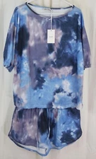 Grace Karin Women's Short Sleeve And Sleep Short Pajamas Tye Die Size Large