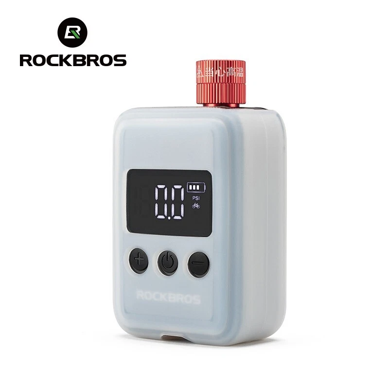 ROCKBROS Electric Mini Pump Bicycle Motorcycle Portable Inflator LED - Image 3 of 4