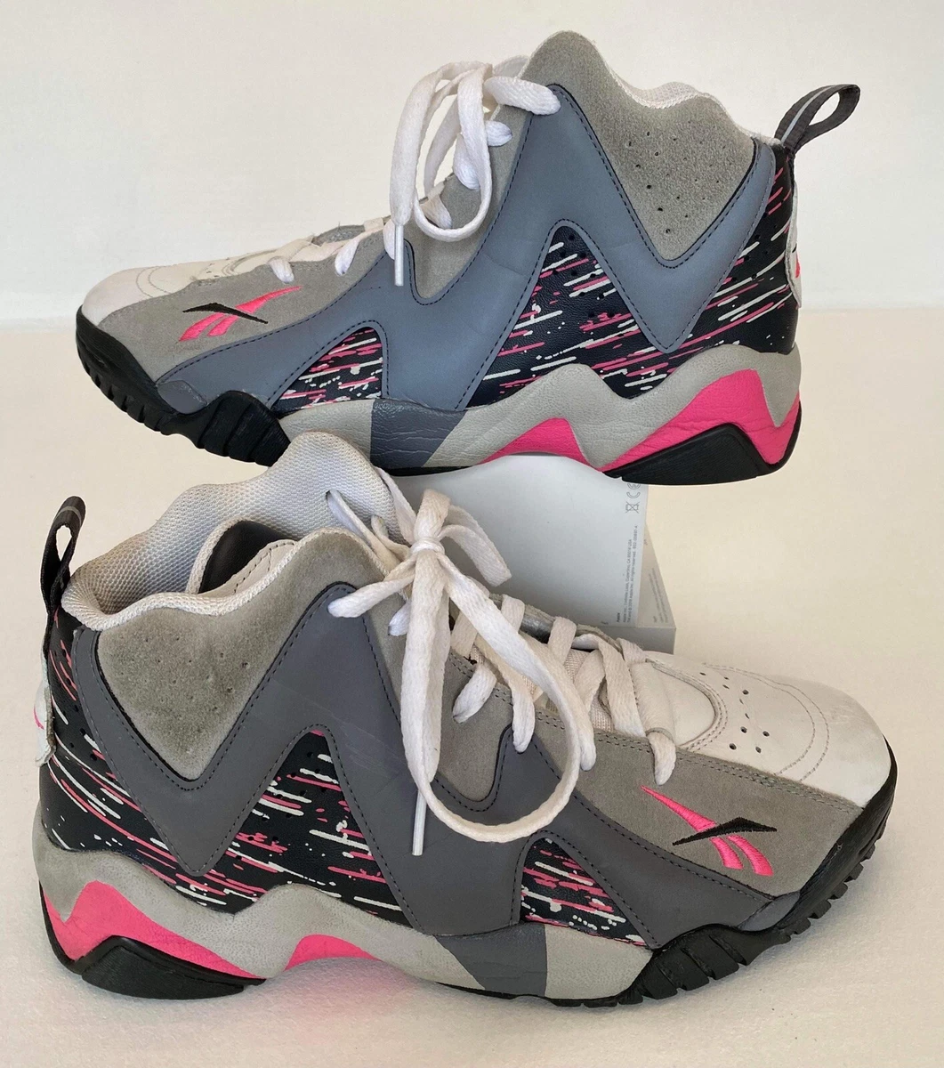 Reebok Kamikaze II 2 Breast Cancer Awareness Shoes Men’s 9 Pink Grey Shawn  Kemp