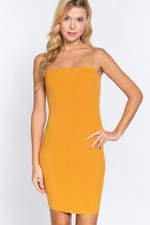 Cami Heavy Rib Mini Dress Orange Yellow
