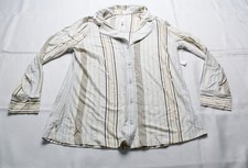 Soma Women's Cool Night Print LS Notch Collar PJ Top EJ2 Stripe Champagne Medium