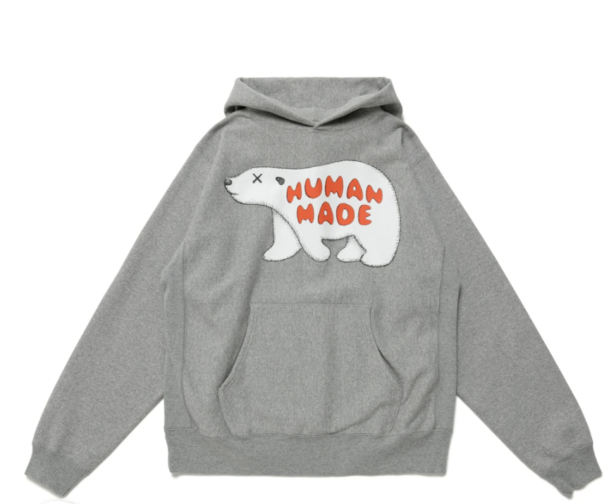 Human Made × Kaws PIZZA HOODIE KAWS #2 Gray size XXL Polar Bear | eBay