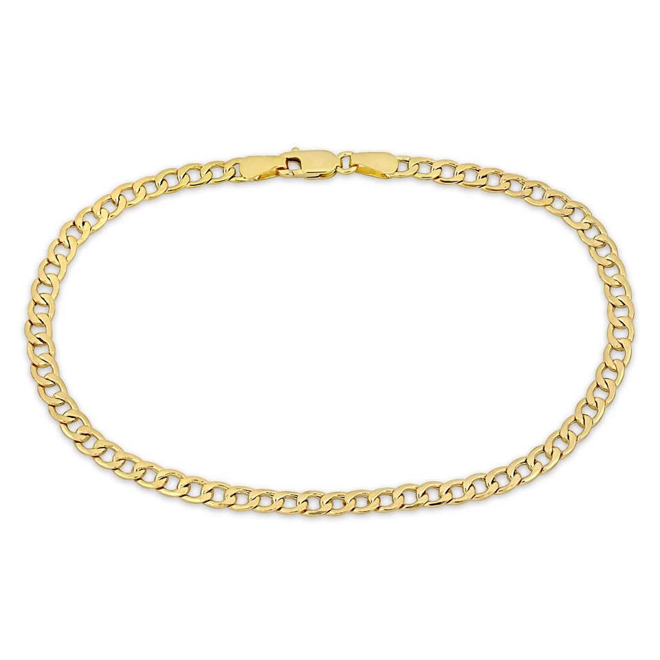 Brazalete de cadena de eslabones de 4 mm de oro amarillo de 14 k Amour - 7,5 pulgadas