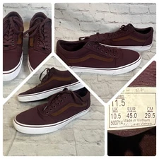 Vans Old Skool Brown Lace Up Stripe Sneakers Skateboard Shoes Men's Size 11.5
