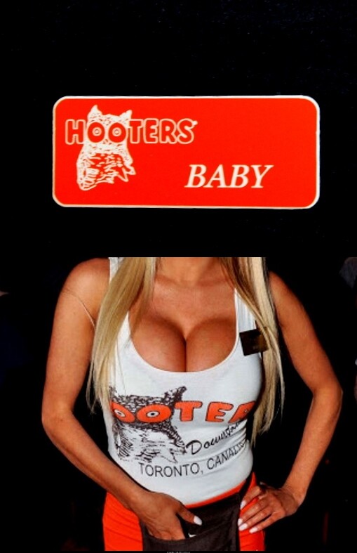 Hooters Uniform Baby Name Tag Pin Back Dress Up Role Play Costume Extra
