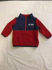 Tommy Hilfiger 3-6M Boys Fleece Quarter Zip Pull Over Jacket Spell Out