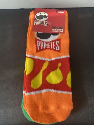 Pringles Chips Novelty Ankle Socks Men s Size 6-12 2 Pair Pack NEW