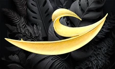 Vintage Crown Trifari Abstract Leaf Brooch Pin Brushed Gold Tone Metal Signed