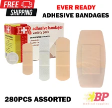 First Aid Quality Adhesive Bandages Variety Pack 280 Assorted Bandages