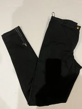 Lanvin Pants Equestrian Style Zip Legs Cotton France Size Fr 38 US 8