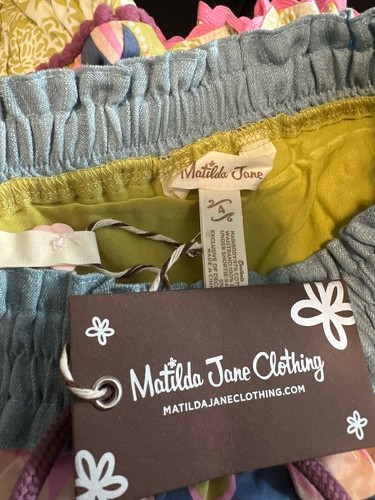 NEW SUMMER PLAY SKORT NWT Matilda Jane Girls 4 SKIRT FLORAL GREEN BLUE PINK MIX - Picture 2 of 6