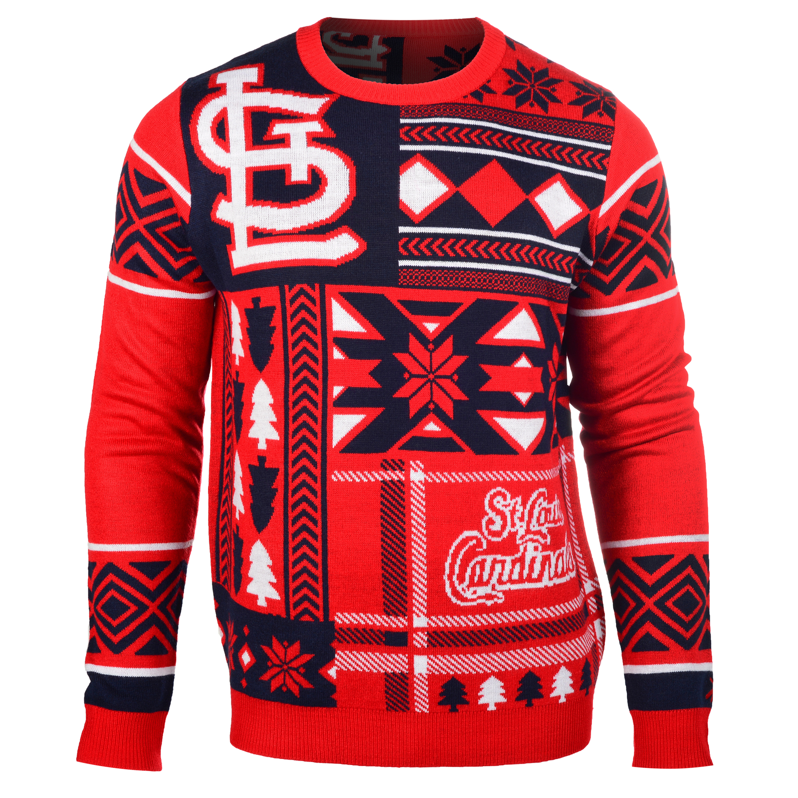 Вечно коллекционируемый бейсбольный свитер MLB Baseball Mens St.Louis Cardinals с нашивками Ugly Sweater