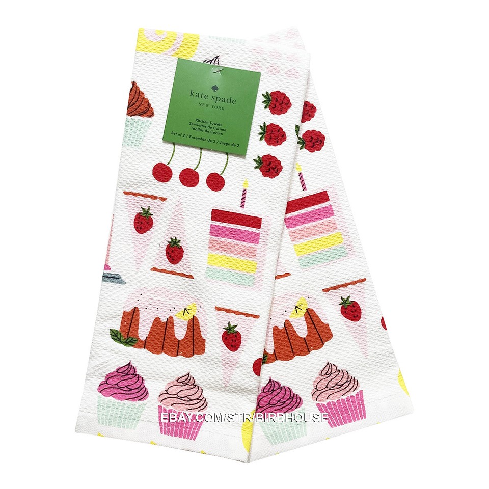 Kate Spade Colorful Kitchen Towel Set 2 Cotton Designer Fall Spring ...