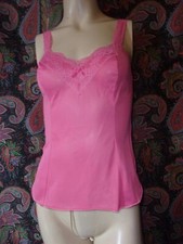 Vintage Olga Pink Nylon Tricot Princess Camisole Lingerie P 34