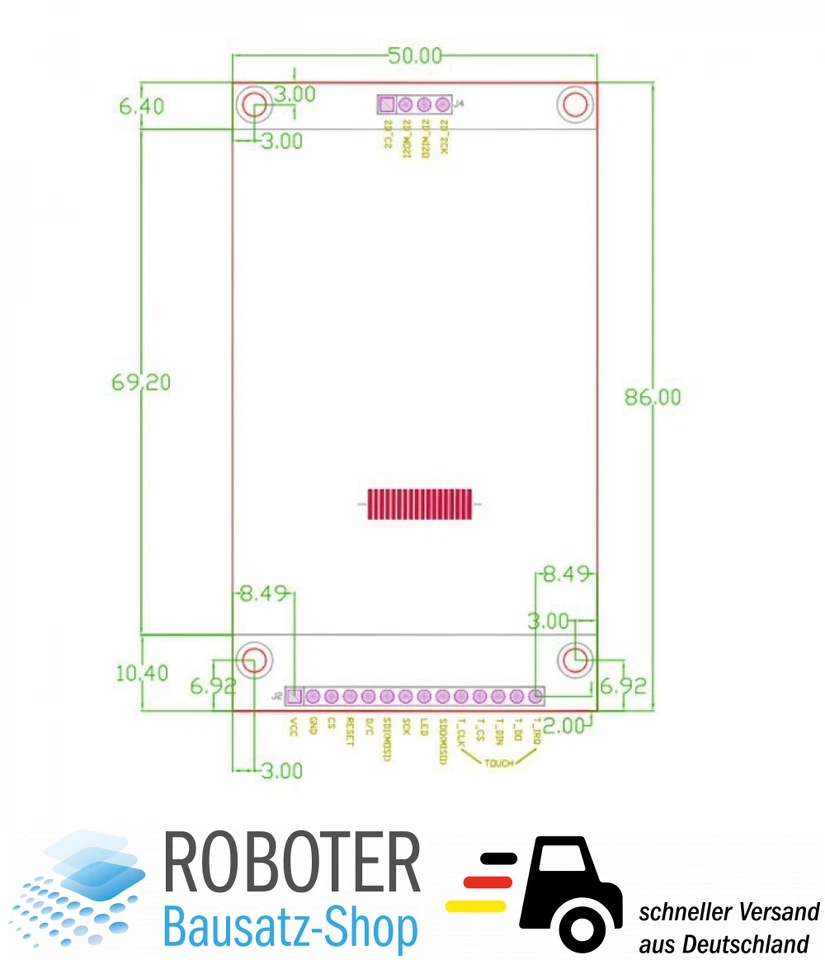 2,8" TFT Touchscreen Display Modul ILI9341 240x320 Arduino Raspberry Pi - Bild 4 von 4