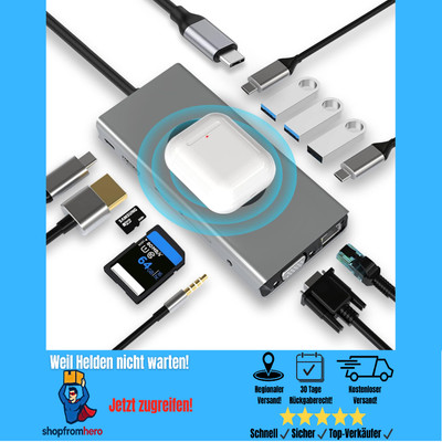 Wireless-Ladung | 13-in-1 Dockingstation mit HDMI 4K