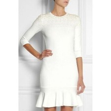 NWT. $2385 ALEXANDER MCQUEEN FAUX PEARL DRESS Sz M