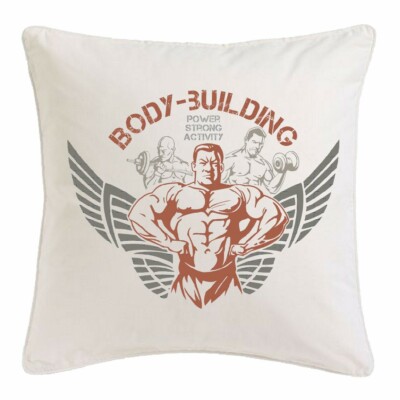 KISSENBEZUG 40X40cm BODY BUILDING POWER STRONG ACTIVITY BODYBUILDING GYM KRAFT