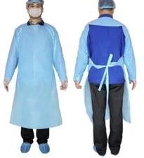 Isolation Gowns Disposable AAMI Level 2 SMS Blue Dental-Medical 10 pack